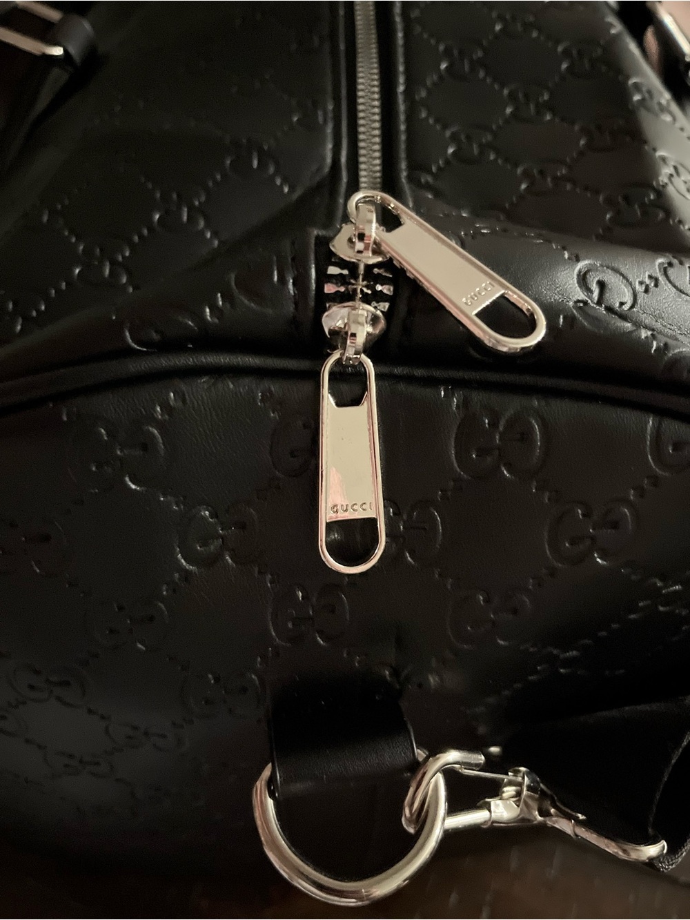 Gucci Black Embossed GG Duffel Bag - Picture 3 of 6